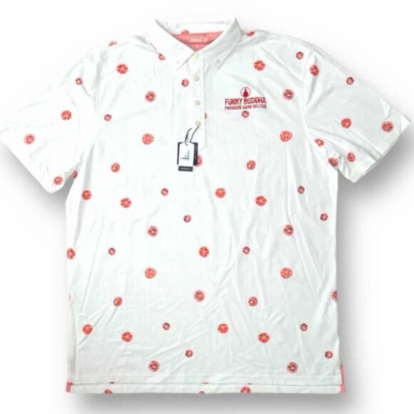 johnnie-O Funky Buddha Citrus Print Prep-Formance Polo Shirt XL NWT - Picture 1 of 6